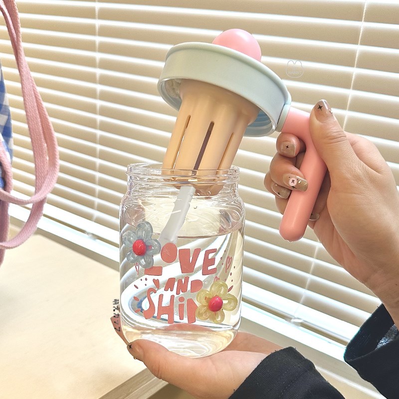 水杯女生玻璃杯夏天高颜值少女吸管杯2026新款办公泡茶水分离杯子