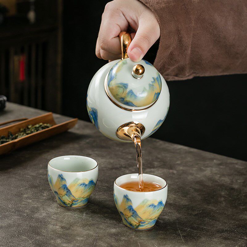 成艺陶瓷功夫茶具套装家用高档办公室茶壶茶杯客杯主人杯一壶二杯