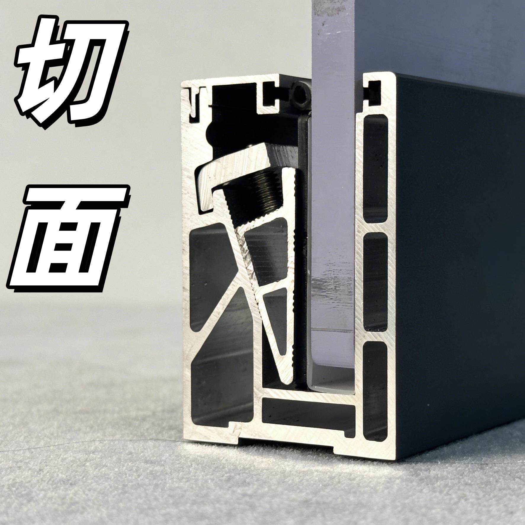 楼铝梯平台铝合金玻璃固定扶手预埋u型槽卡槽护台H960新款栏栏阳