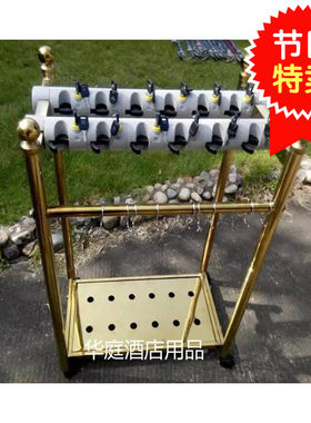 酒店大堂雨伞架带锁创意12头18头24位架子自助式雨伞桶钛金雨伞架