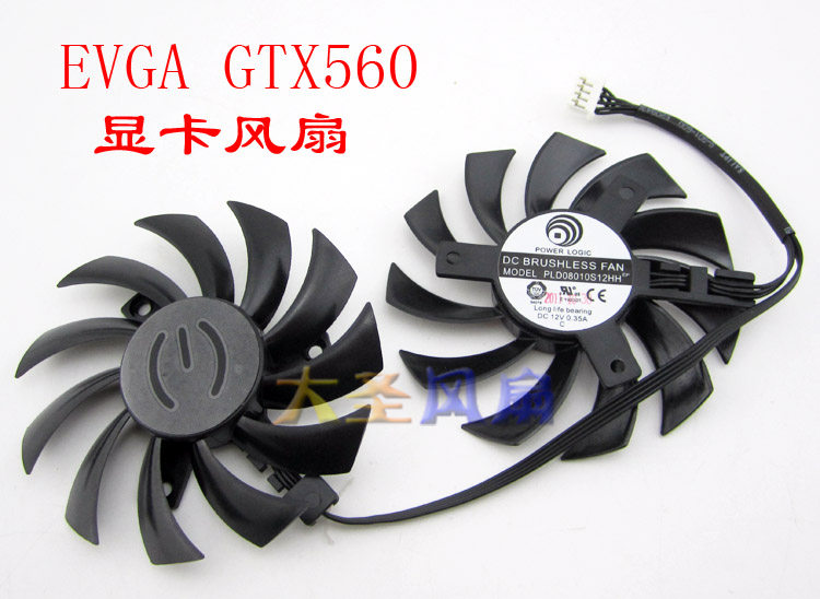 EVGA GTX560 显卡风扇 PLD08010S12HH 直径74mm 孔距39mm