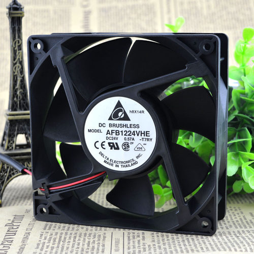 原装Delta台达AFB1224VHE 24V0.57A 12cm12038 变频器散热风扇2线