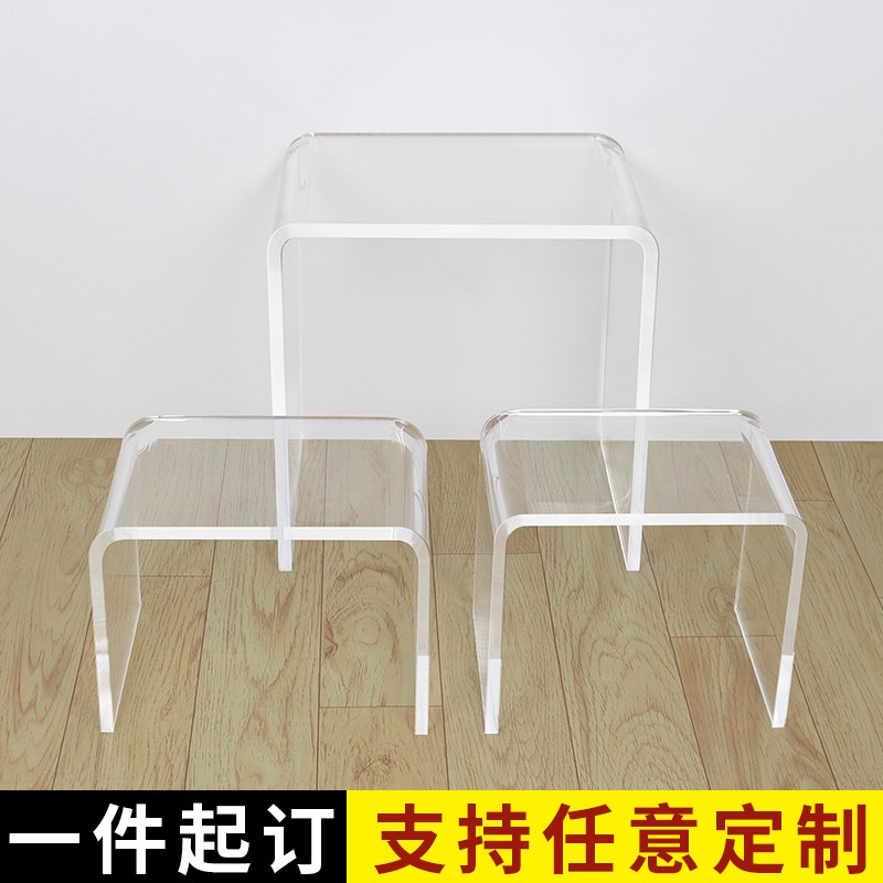 门口换鞋凳家用坐凳入户进门穿鞋矮凳轻奢高级感亚克力塑料小凳子