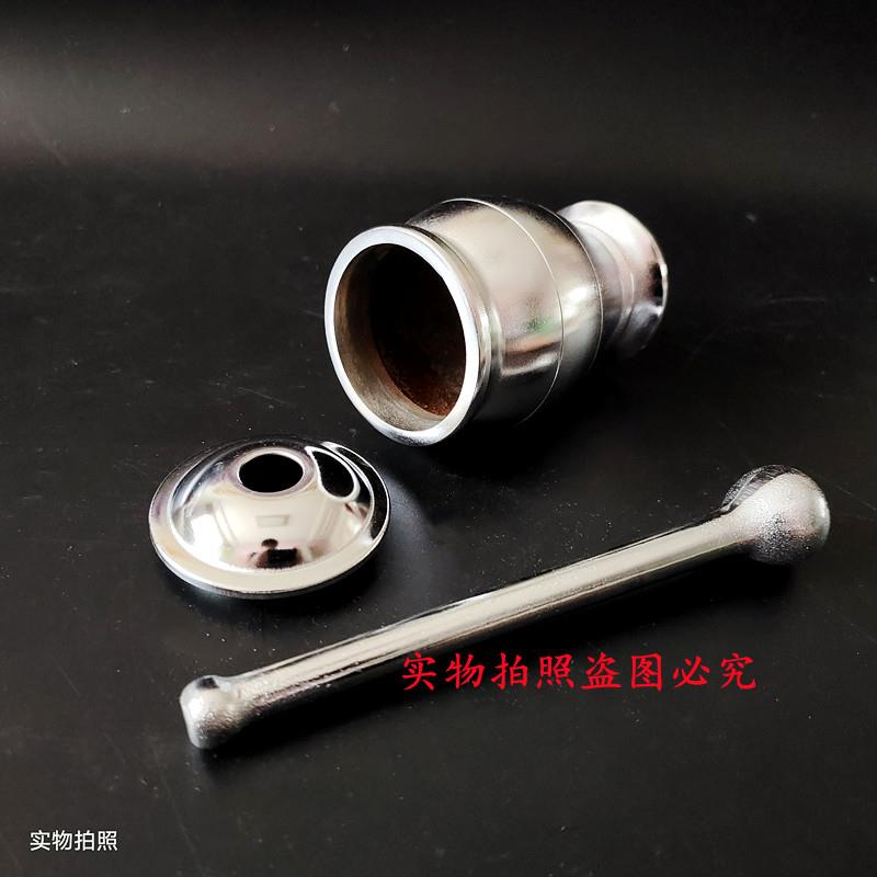 加厚铸铁捣药罐研钵药缸中药药具大号中号捣蒜器中医研药罐包邮