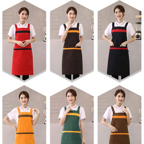 围裙定制logo三件套装超市水果店时尚工作服女餐饮服务员订做印字