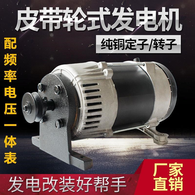 全铜皮带轮发电机2kw3千瓦8KW各种动力改装小型发电机永动机交流