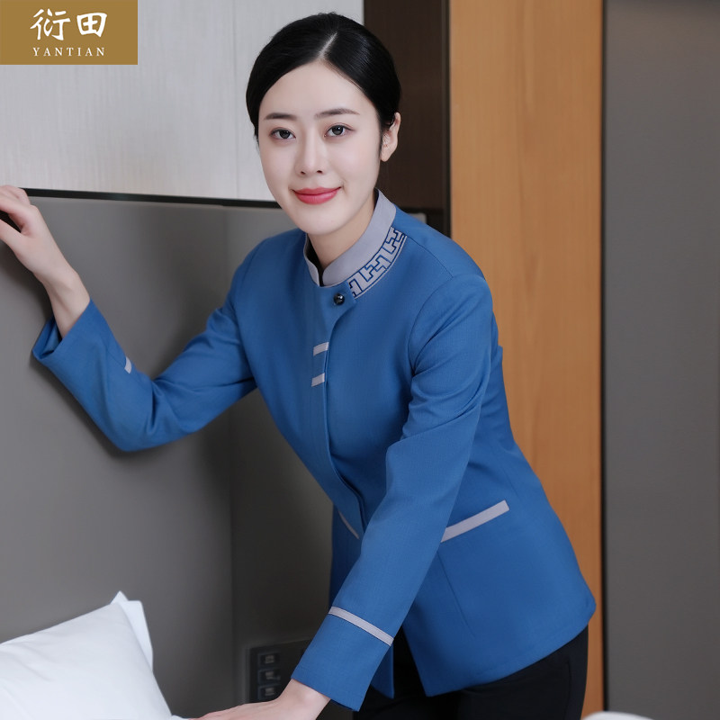 保洁员工作服秋冬酒m店宾馆客房保洁阿姨服装物业售楼部工装长袖