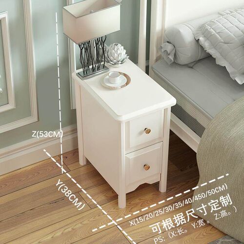 现代简约风极窄床j头柜15/25cm35/45白色迷你床边小户型储物柜整