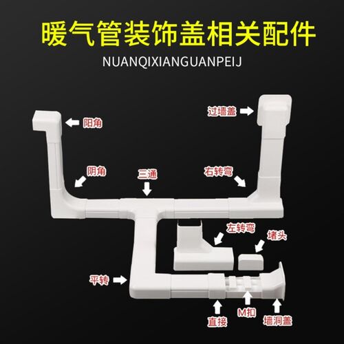 明装20 25铝塑ppr暖气管装饰槽板管道保护管三通弯头直接堵头卡子