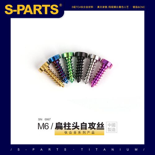 SPARTS 扁柱头自攻丝系列 M6 L16-55mm D10钛合金螺丝 摩托车汽车