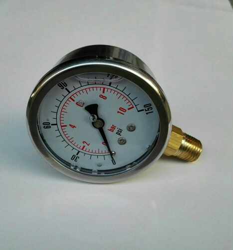 耐震压力表 防振 注油压力表 yn-50 0~10bar 0~140psi 直径50mm