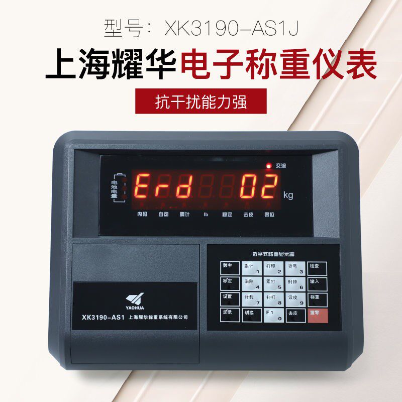 耀华XK3190-AS1称重显示器电子秤小地磅防作弊数字仪表免调试表头