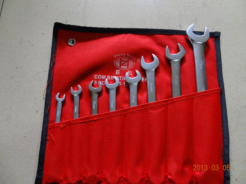 8件套两用 挂袋两用扳手套装 手提式开口梅花双头组合工具CR-V