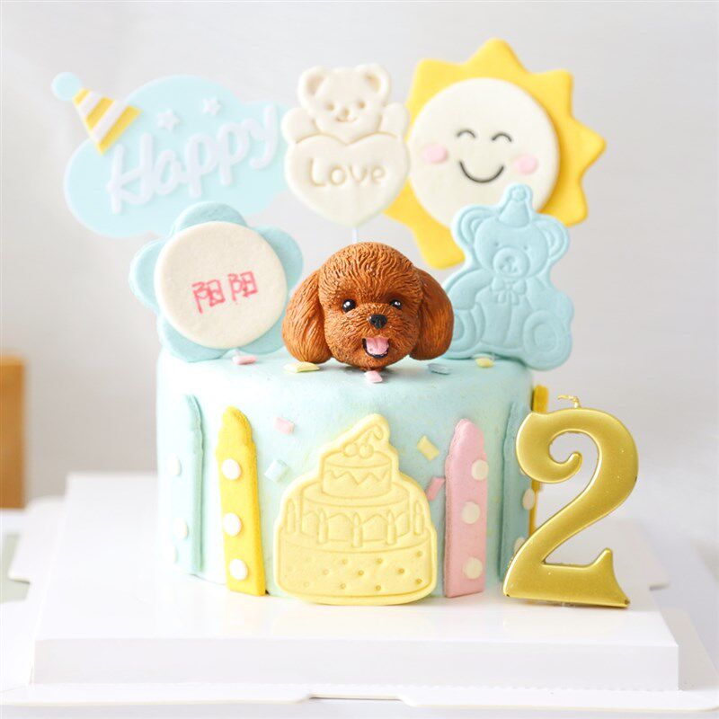 宠物狗狗猫咪生日蛋糕零食4寸泰迪法斗柯基斤金毛含头像配饰通用