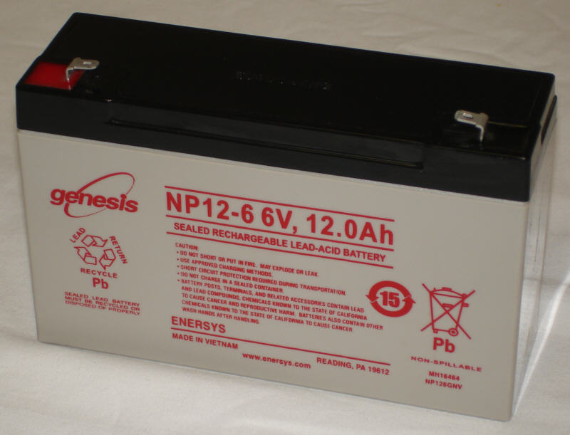 全新genesis NP12-6 6V12AH照明电源 应急电源 玩具车用蓄电池
