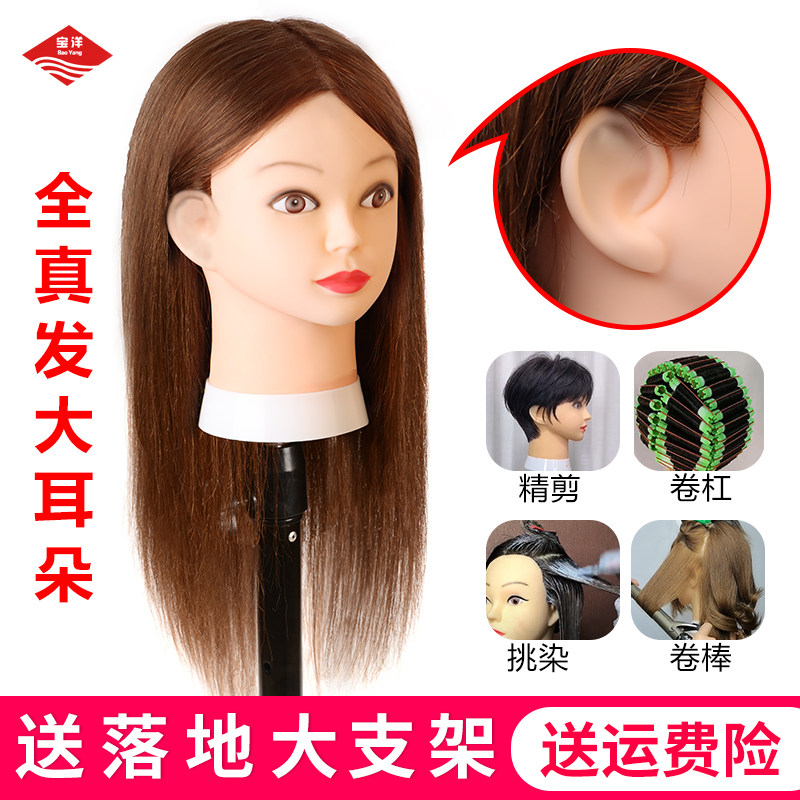 全真发头模大耳朵学徒练手理发店假人头模特头剪头模可烫染吹造型