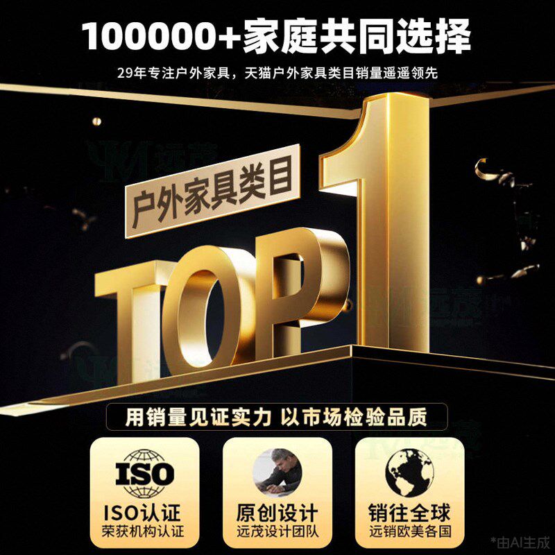 远茂户外桌椅庭院铝合金圆桌花园露天休闲别墅室外铸铝茶桌椅组合