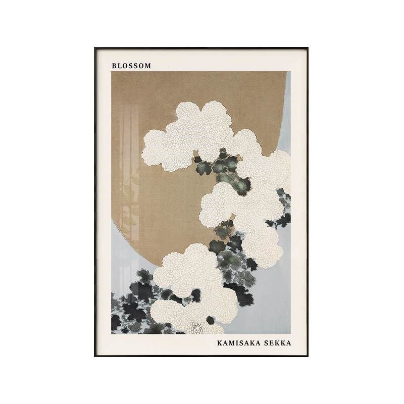 日式原木风书房壁画新中式餐厅装饰画酒店民宿挂画桌面摆画高级感