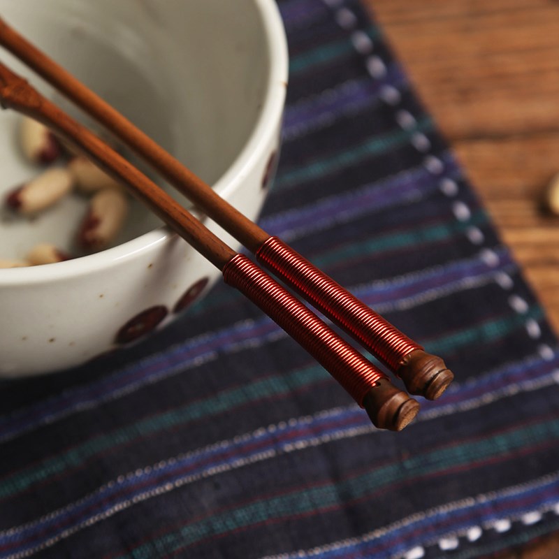 天然无漆原竹筷子 创意中式家用实木环保 高档日式精致复古夹茶叶
