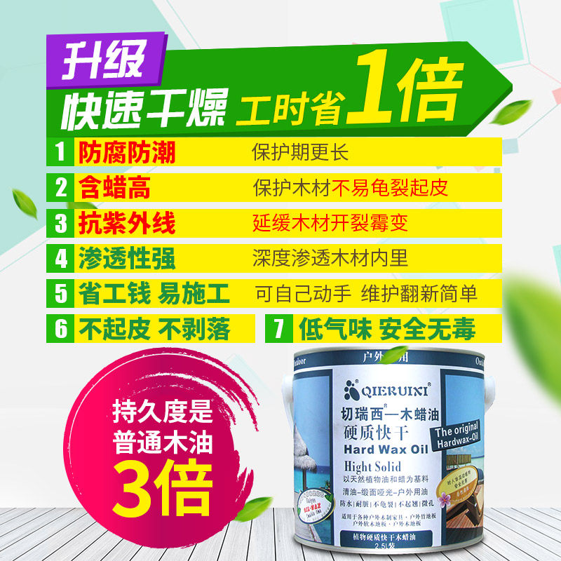 切瑞西环保硬质木蜡油实木木器漆防腐耐候木漆清漆木油户外代桐油