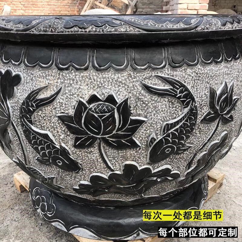 青石鱼缸新款2023庭院水缸旺宅养荷花缸专用石雕荷花缸特大号模具
