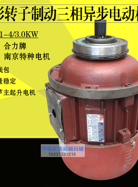 南京特种电机合力牌锥形转子电机 电动吊车起重电机ZD131-4 3.0KW
