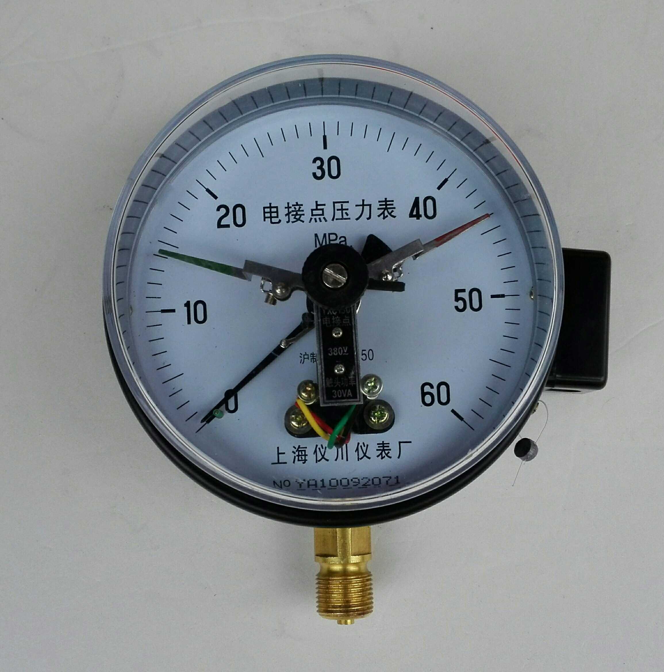 上海仪川仪表厂磁助电接点压力表 yxc-150 60mpa 380v 30va 150mm