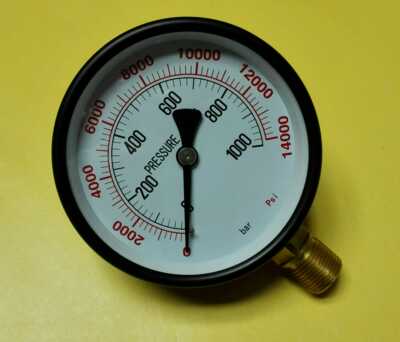 超高压压力测量表y-100 0-1000bar/0-14000psi m20x1.5表盘100mm