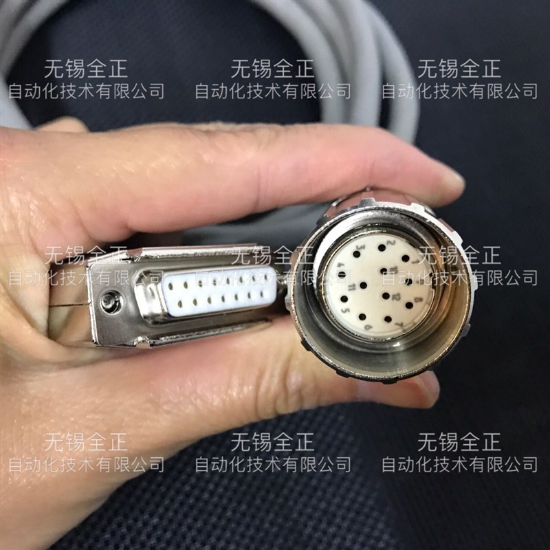 伺服电机编码器连接器 M23 12孔圆形插头DB15母头旋转变压器插头