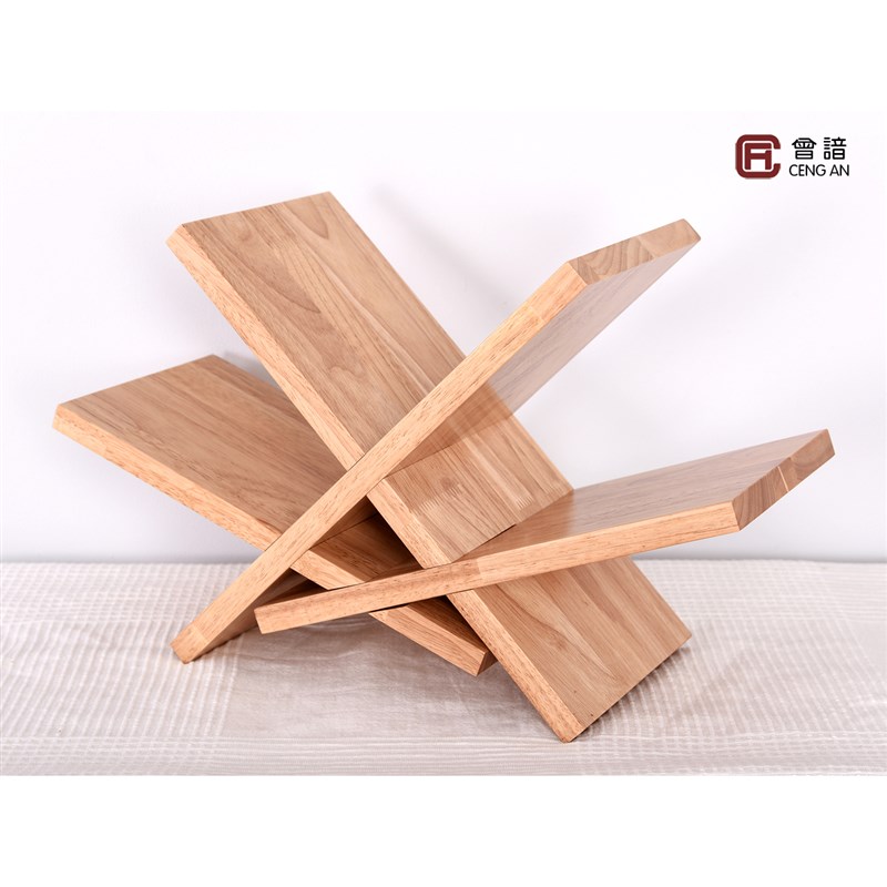 桌上书架简易小实木橡木阳台书架创意简洁书艺术迷你榫卯原木