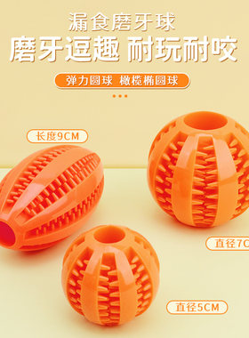 狗狗玩具漏食球解闷神器磨牙耐咬洁齿益智逗狗藏食西瓜橄榄球咬胶