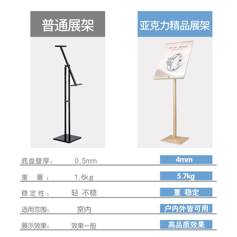 立式海报展示架落地广告牌招聘展架商场立牌展示牌亚克力广告架子