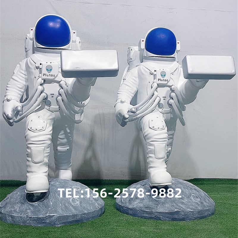 太空人雕塑宇航员定制玻璃钢太空飞船模型装置摆件户外大型人物