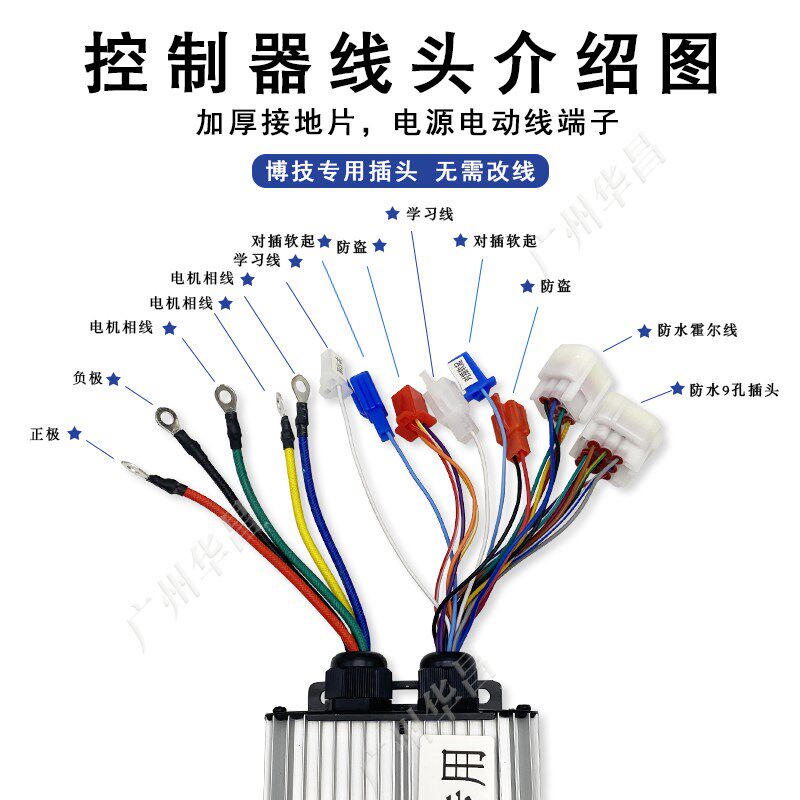 博技专用电动三轮车控制器48v800格骊全通用60伏1000瓦智能软启动