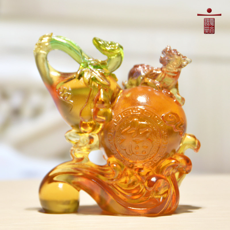 琉璃葫芦工艺礼品摆饰长辈领导生日祝福禄平安礼物车载办公桌装饰