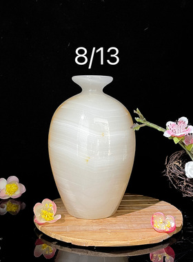 深圳天然玉石花瓶玄关酒柜观音摆件供奉送领导办公室桌面装饰玉瓶
