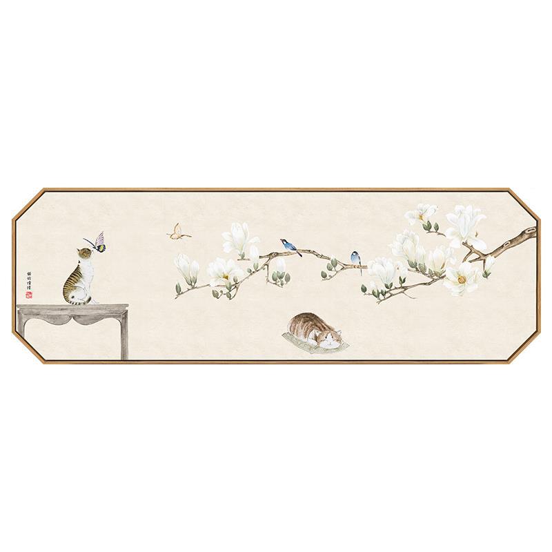 猫的憧憬新中式客厅墙面装饰画中国风花鸟横幅墙画卧室床头装饰画