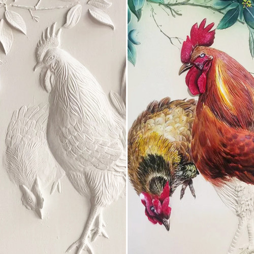 壁画材料浮雕料浮雕壁画腻子粉艺术涂料背景墙浮雕材料浮雕细料