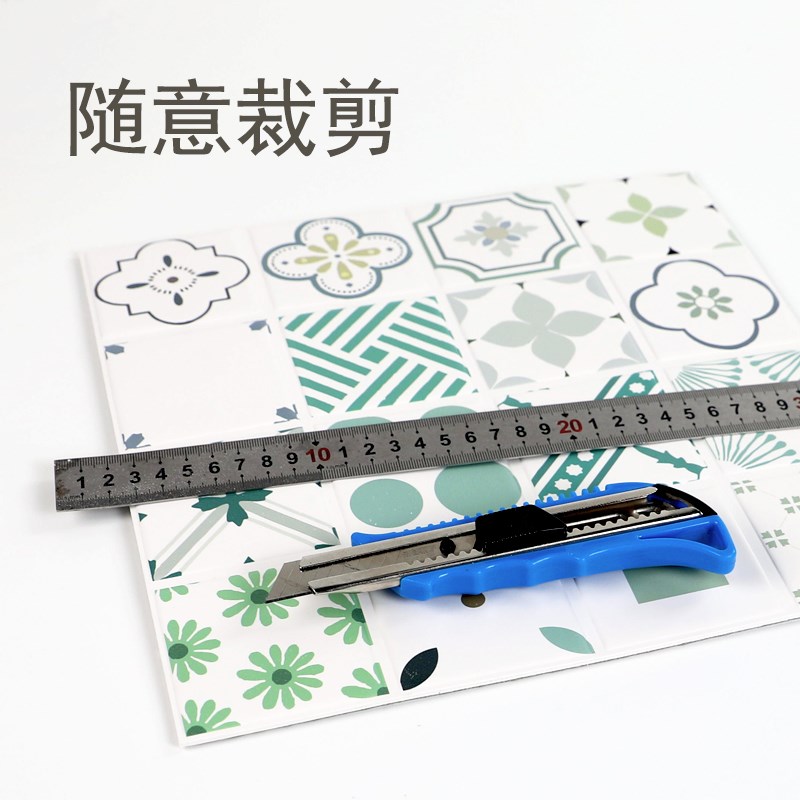 北欧小花砖3D立体墙贴墙纸自粘防水加厚卫生间厨房墙面翻新装饰