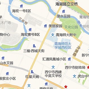 2021新款西宁市城区地图办公室挂图高清防水墙壁装饰实物推荐定制