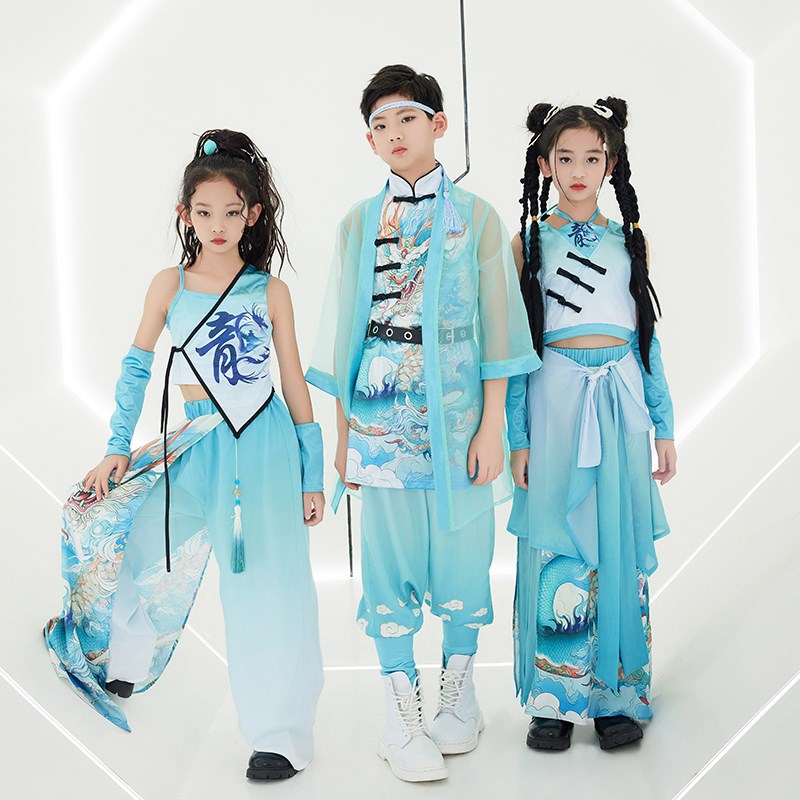 六一儿童节幼儿园爵士舞表演服女童国潮风女大童t台走秀表演服装