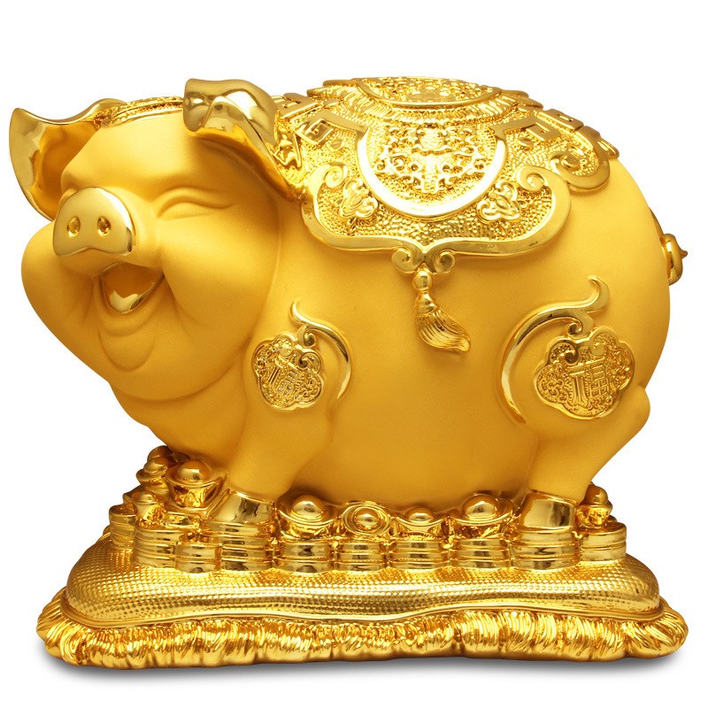家居大号金d猪存钱罐储钱罐客厅招财装饰摆件猪乔迁店铺开业礼品