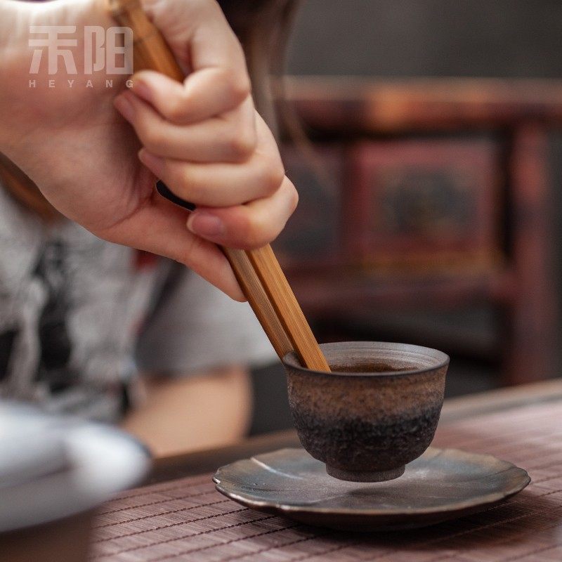 竹节茶则四件套竹制茶则茶针茶夹茶扒茶匙茶道四君子功夫茶具零配