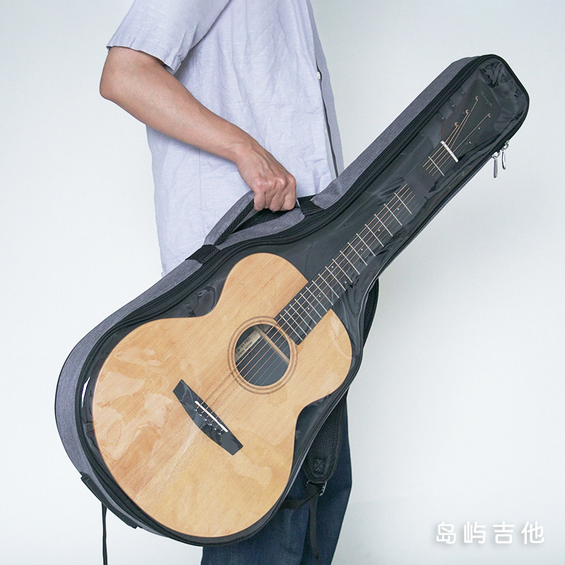 岛屿吉他 透明琴包个性双肩背包加厚琴袋学生软琴盒防撞36-41寸