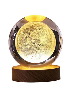 发光太阳系水晶球桌面小夜灯摆件星空玻璃球装饰品生日礼物女毕业