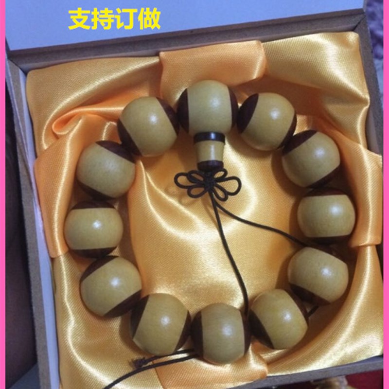 精品包邮把玩天然文玩小葫芦手串紫檀黑檀木镶口把玩收藏可订做