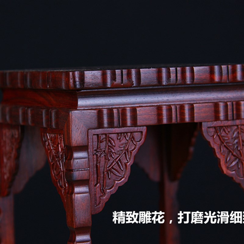 血檀木小盆景架花架客厅电视柜玄关装饰摆件木架底座置物架子实木