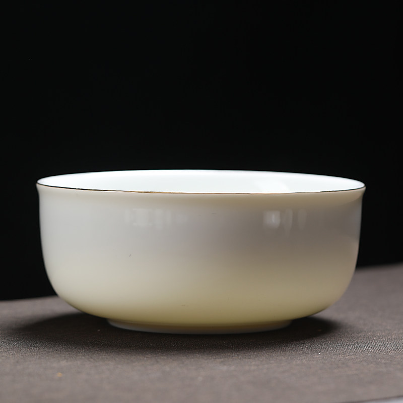 德化白瓷茶洗大号笔洗羊脂玉瓷洗杯碗水盂茶海功夫茶具茶道零配件