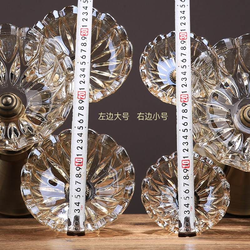 欧式水晶玻璃水果盘美式零食盘客厅茶几新中式糖果盘双层干果盘