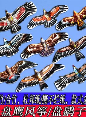 潍坊风筝盘鹰盘鹞子风筝京式v手绘盘鹰双盘鹰126cm盘鹞子风筝包